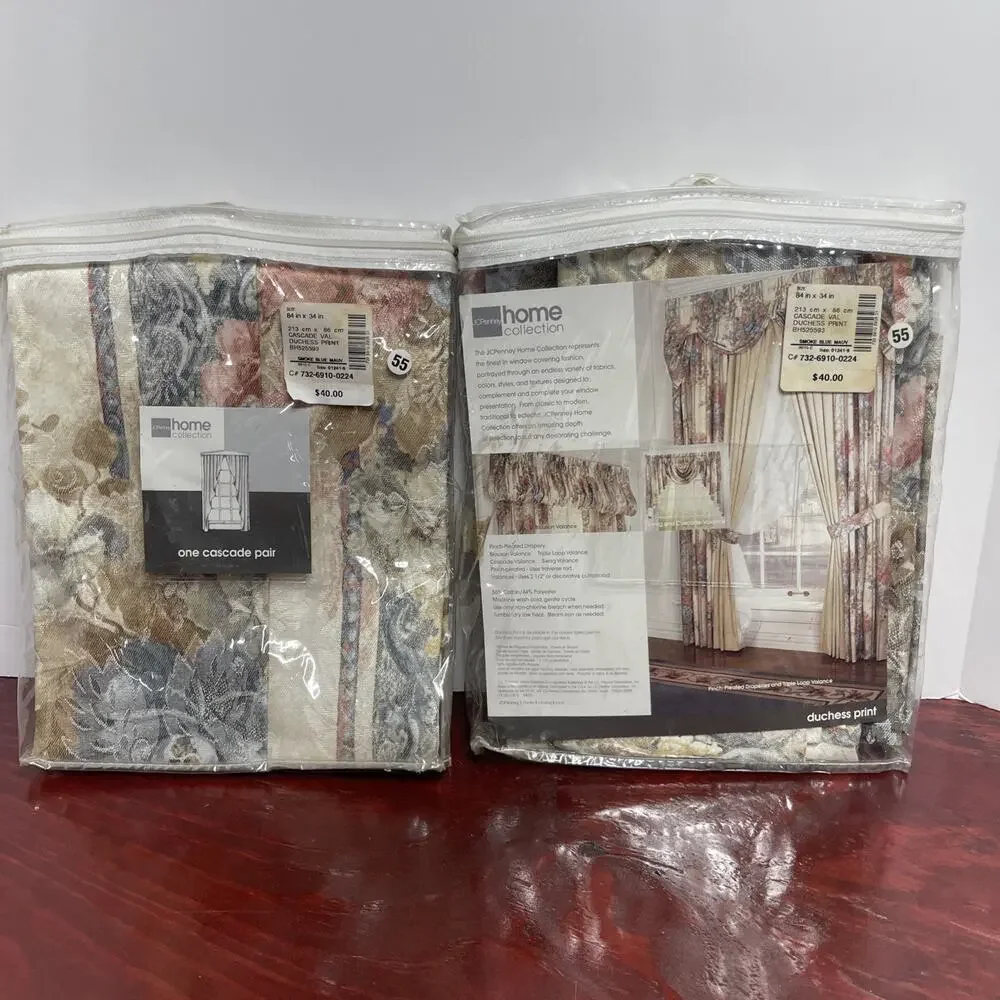VTG JC Penney Home Collection Cascade Valance Duchess Print 84